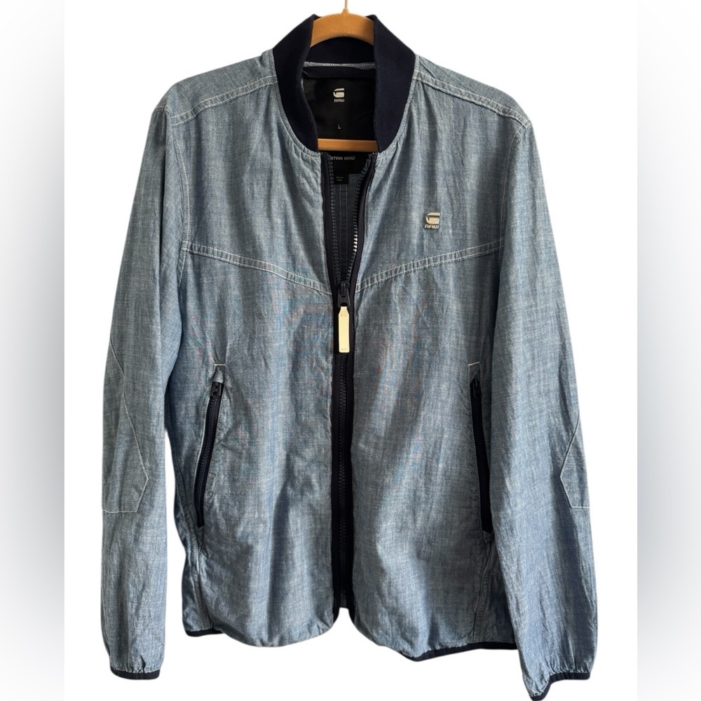 G-STAR Setscale Overshirt Full Zip Unlined L/S Jacket Zip Pockets Size Large